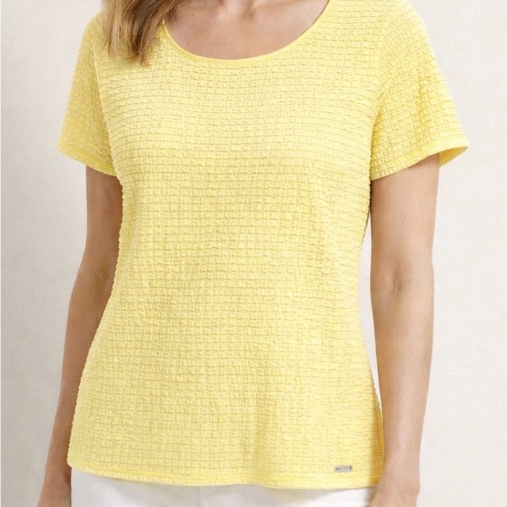 Calvin Klein Lemon Textured Short Sleeve Top